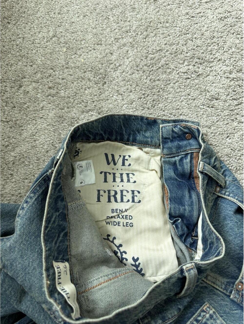 We The Free Free People Women's Benji Wide Leg Jeans Relaxed Fit Sz 26 Slouchy - Picture 9 of 9